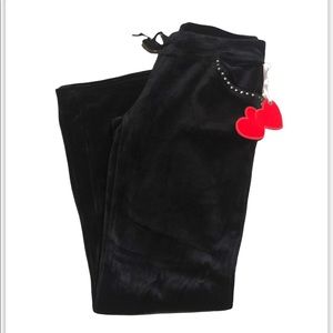 🔴 NWT Girls Black Velour Pants